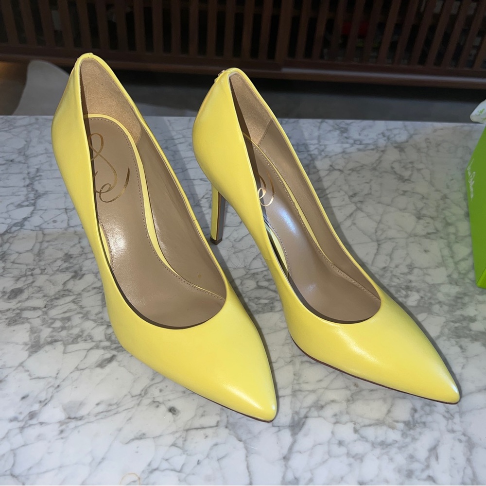 SAM EDELMAN HAZEL BUTTER LEATHER PUMP, 7.5